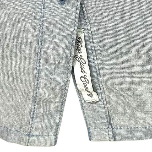 Toad & Co Izzie Long Sleeve Blue Chambray Organic Cotton Button Down Shirt Small - Picture 2 of 9